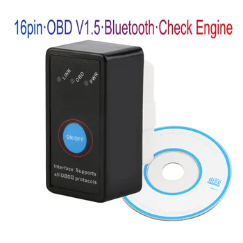 

Universal OBD2 ELM327 V1.5 Scanner Auto OBDII Scan Tool Car Code Scanner with Switch for Android Symbian Windows