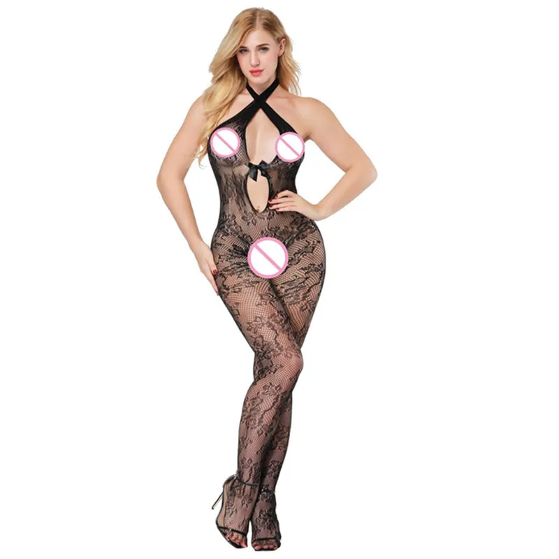 Women's Porn Sex Underwear Fishnet Closed Crotch Body Stockings Plus Size Sheer Mesh Sexy Bodysuit Erotic Lingerie Sexy Costumes