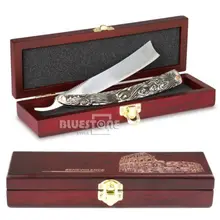 Ретро алюминиевая с прямой кромкой для бритья Парикмахерская бритва режет горло нож деревянная коробка набор