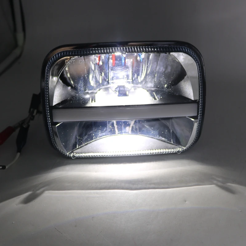 5x7 квадратный светодиодный прожектор с белым DRL 6x7 дюймов светодиодный налобный фонарь с янтарным указателем поворота для Jeep Cherokee XJ