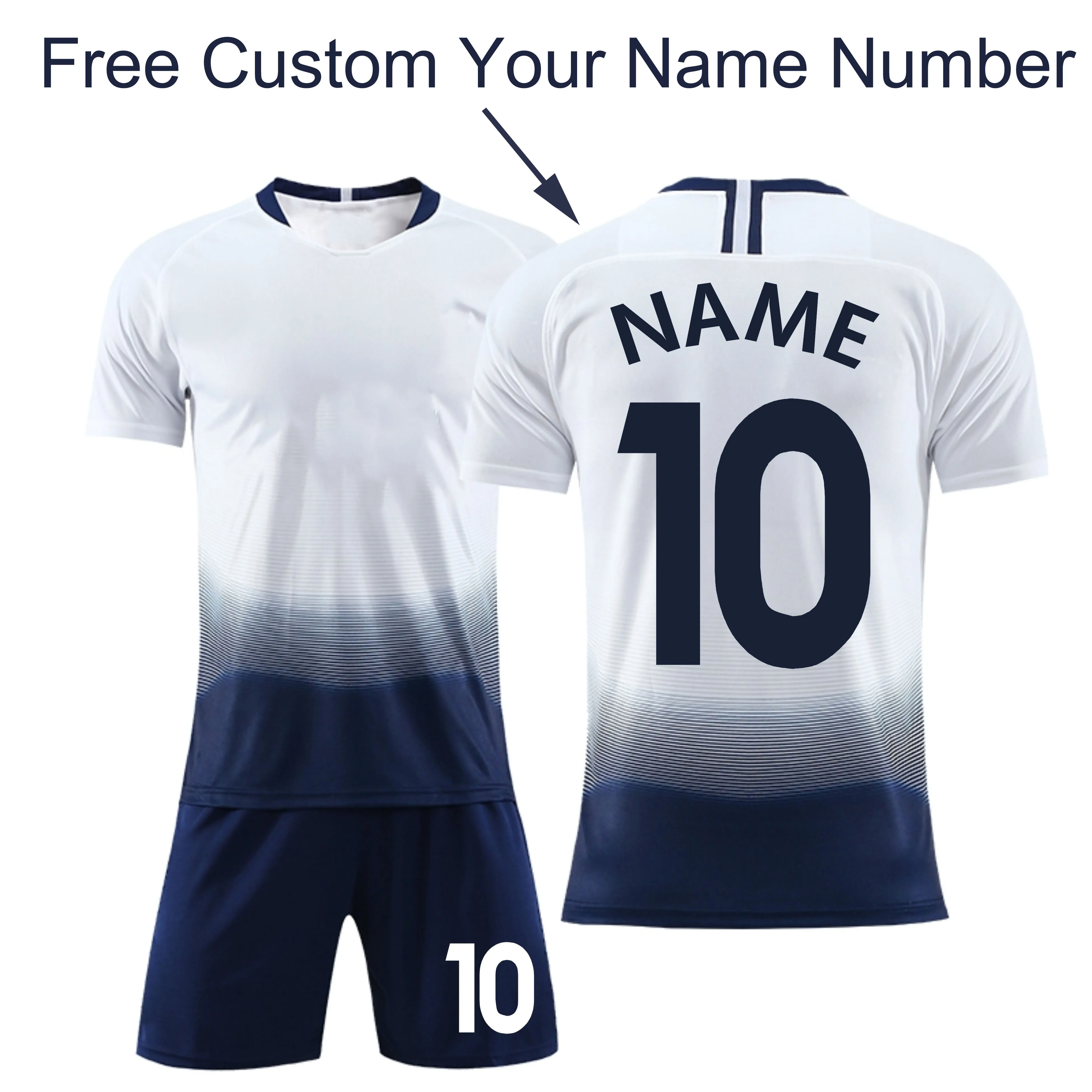 18/19 Men 7# 9# 10# Soccer Suits (No badge No LOGO) , Custom Football kid T-shirt + Shorts , survetement Soccer training Suit