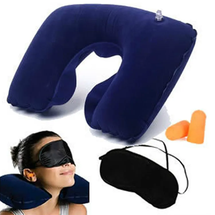 Free shipping! 3 in1 Travel Set Inflatable Neck Air Cushion Pillow