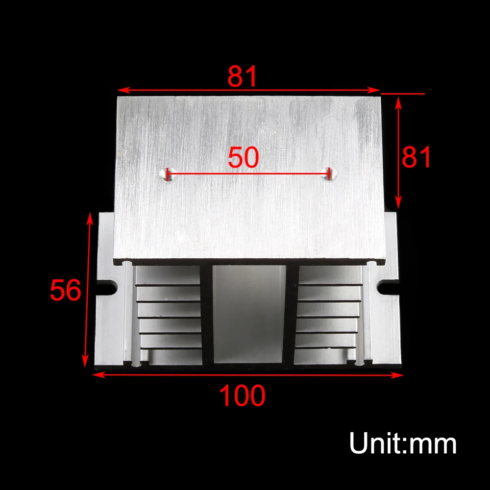 Твердотельный накопитель радиатор ssr Однофазное твердотельное реле 50-100A 50A 60A 75A 80A 100A 125*50 мм Алюминий теплоотвод