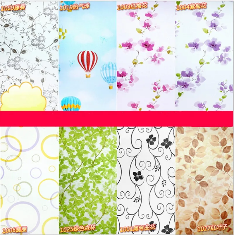 

2019 Frosted Privacy Glass Decorative Window Film Adhesive Embossed Window Stickers Home Decor Mixed Color Toilet 45cm*100cm