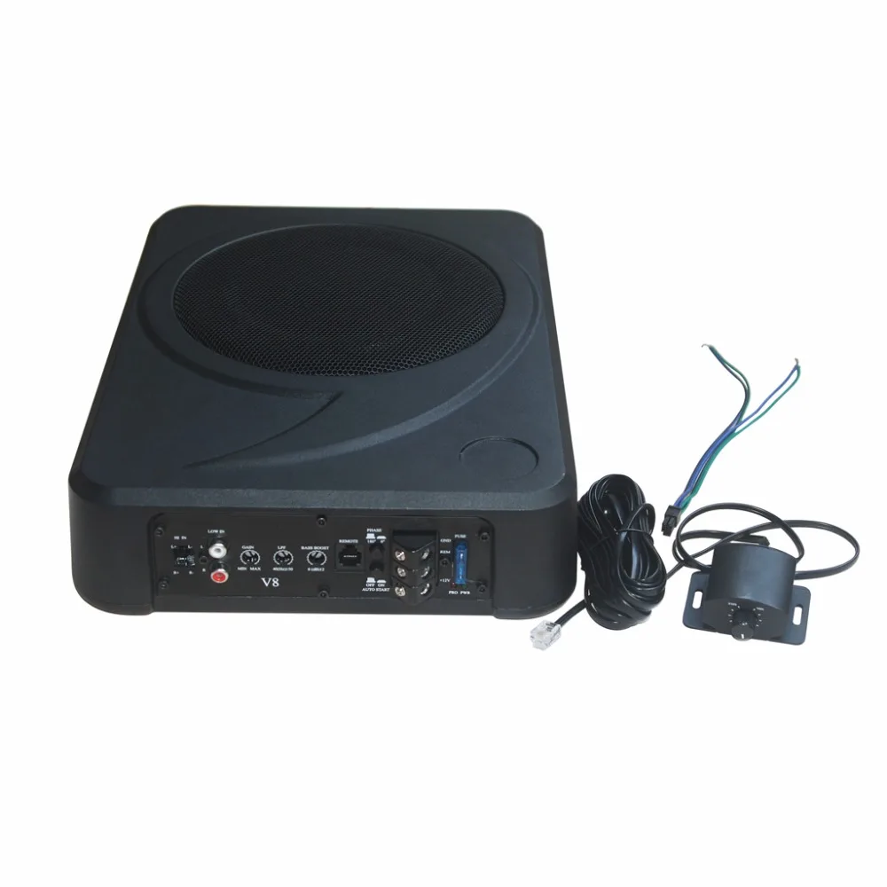 Power font b Amplifier b font Under Seat Bass Box with Remote font b Subwoofer b