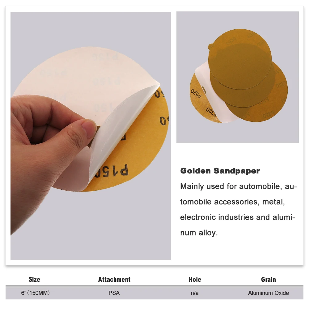 20 шт 6 дюймов PSA золото 40 до 800 Грит шлифование наждачной бумагой диск для металла и автомобиля
