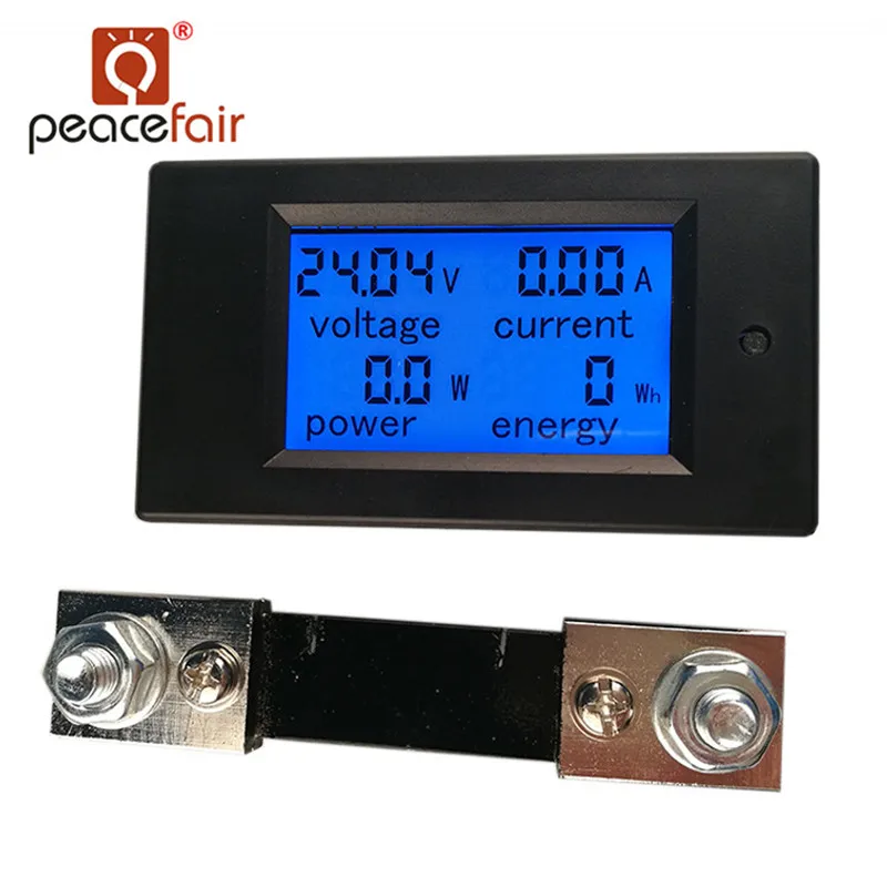 Ceny PEACEFAIR DC wyświetlacz cyfrowy woltomierz amperomierz 6.5 100V 100A 4 IN1 LCD moc energii miernik prądu PZEM 051 z 100A bocznik