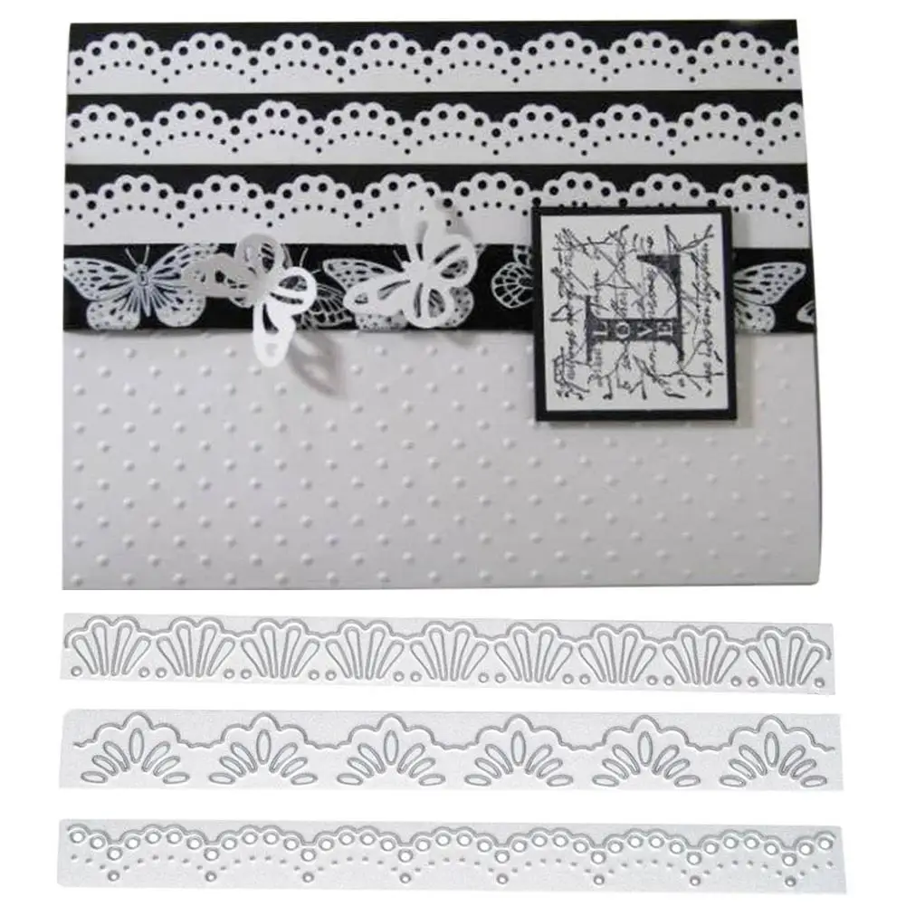 

1 pcs Decorative Cards Edges Lace Border Metal Cutting Dies Stencil for DIY Scrapbooking Album Embossing Cards Crafts Die