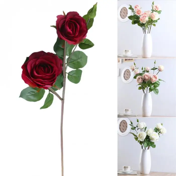 Искусственная Цветочная подделка, букет роз для дома, вечерние, праздничные, свадебные украшения, распродажа
