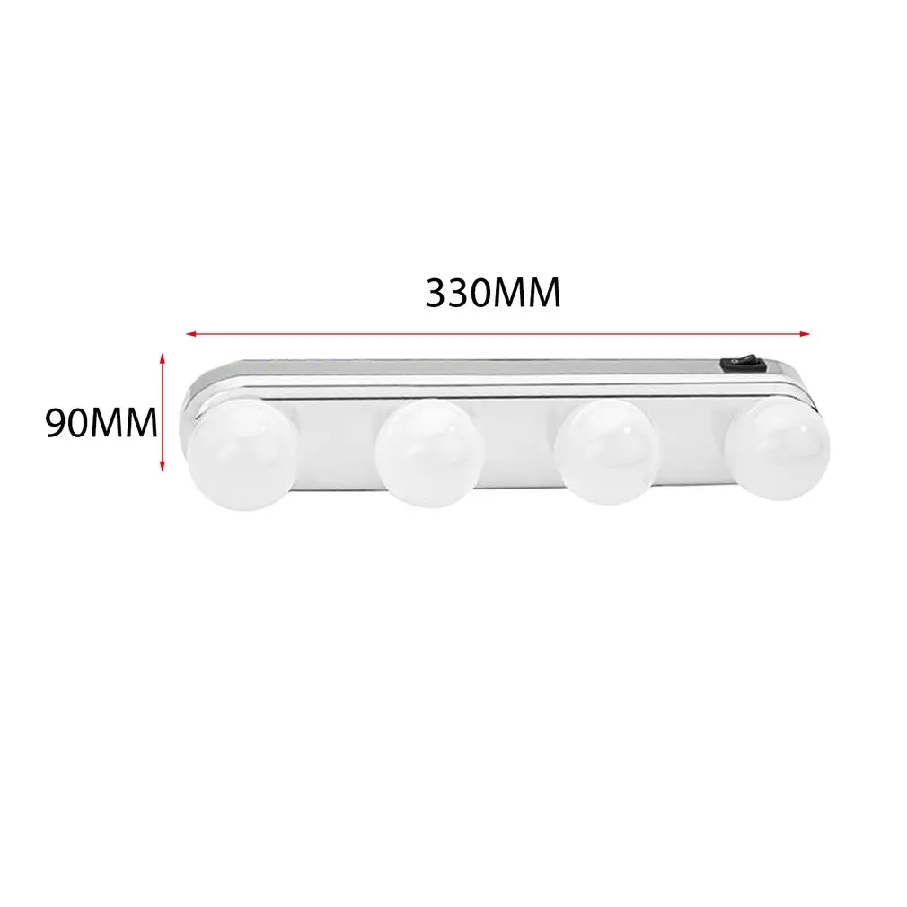 Studio Glow Make Up Light Super Bright 4 LED Bulbs Portable Cosmetic Mirror Light Kit Battery Powered Makeup Light