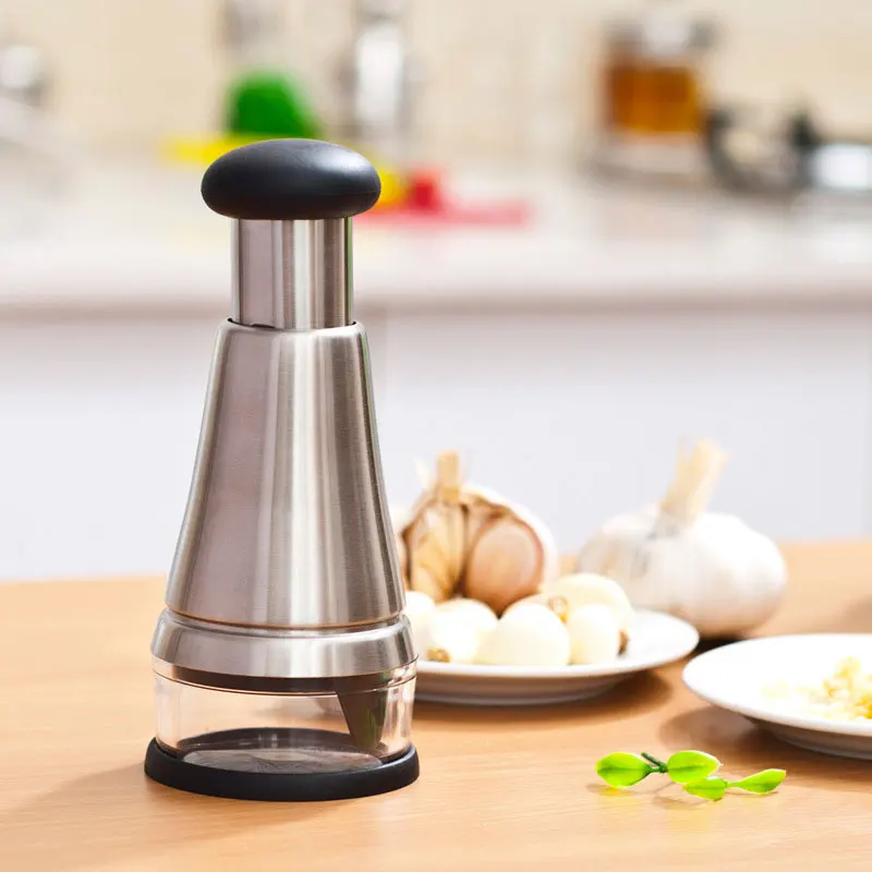 

Food Chopper, Press Chopper for Garlic, Veggie, Onion, Stainless Steel Housing, Kitchen Tools