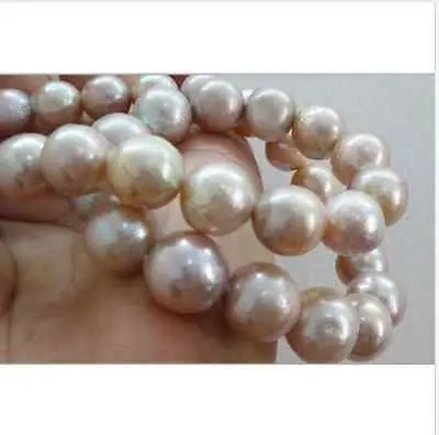 

HOT## Wholesale FREE SHIPPING >>> elegant13-14mm south sea natural purple pearl necklace 17inch