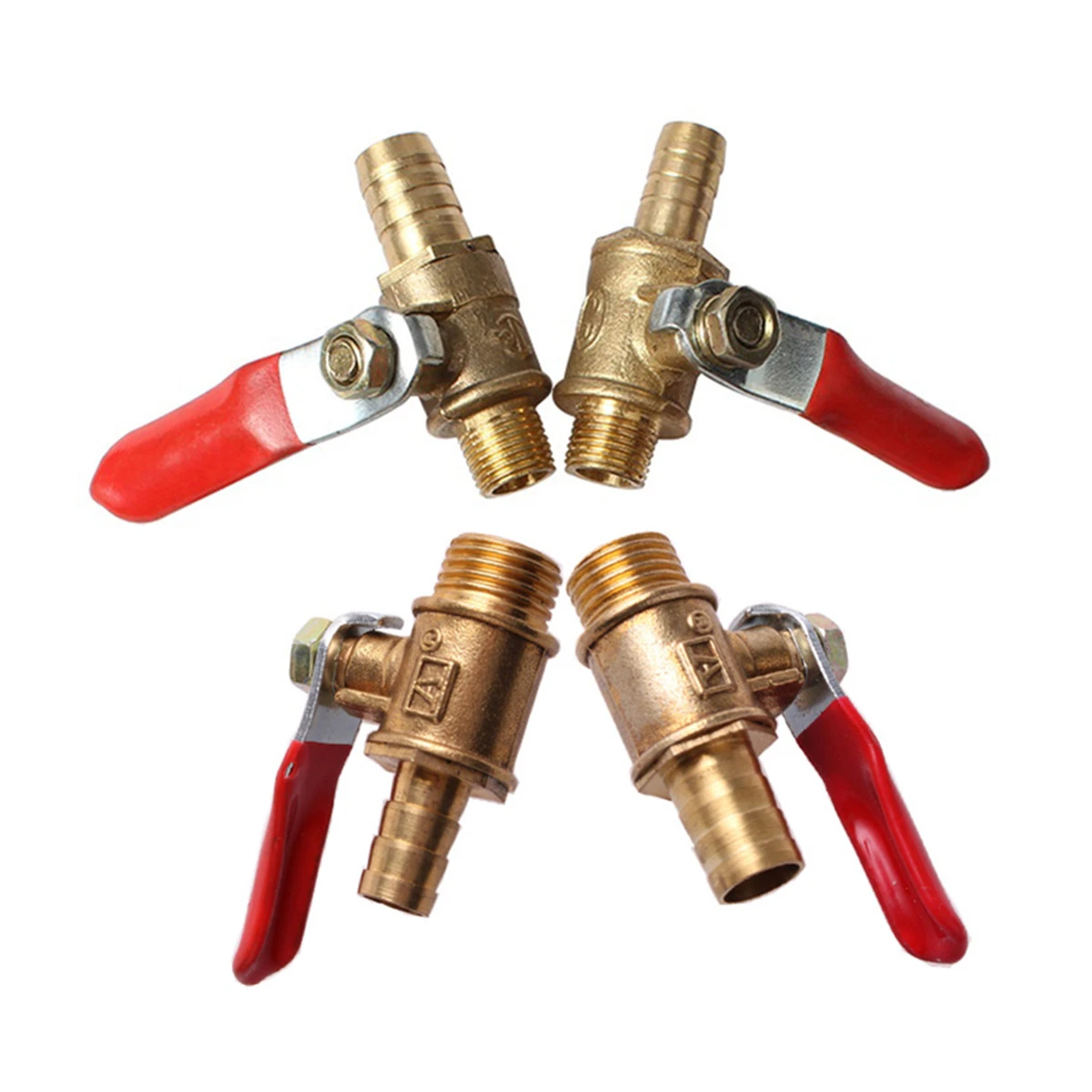 G1/2 Male Thread Ball Valve Water 12mm Hose Barb Ball Valve Green Lever Handle Thicken Brass Pipe Ball Valve for Air 