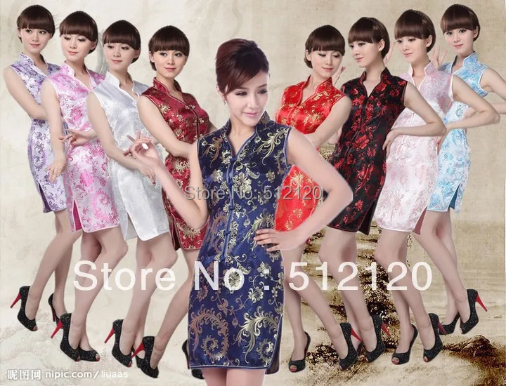 Shanghai Story Cheongsam Dress V collar Sexy Qipao Chinese Traditional Dress 9 color Oriental Style Dress