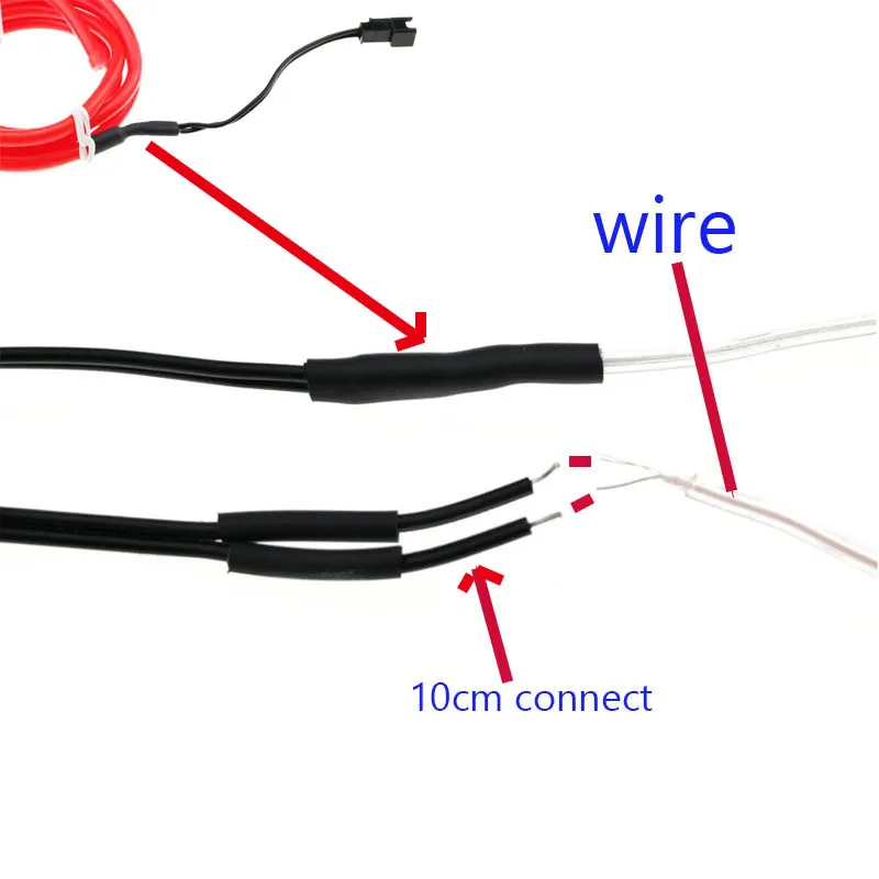 10 шт./партия el провод(папа) с 3,2 мм термоусадочной трубкой для светодиодной ленты DIY сварной el провод или полоска