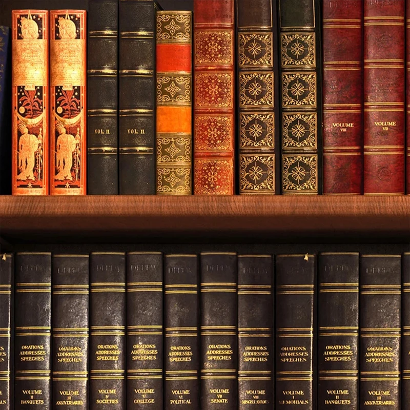 Пользовательские обои 3D стерео книжная полка книжный шкаф Фото Фреска Европейский ретро кабинет библиотеки для кафе для бара декоративный настенная живопись фрески