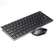 Aluminum Alloy Ultra Slim Wireless 2.4G Keyboard Optical Mouse Combo With USB Receiver For Windows 7/8/10 Laptop Desktop
