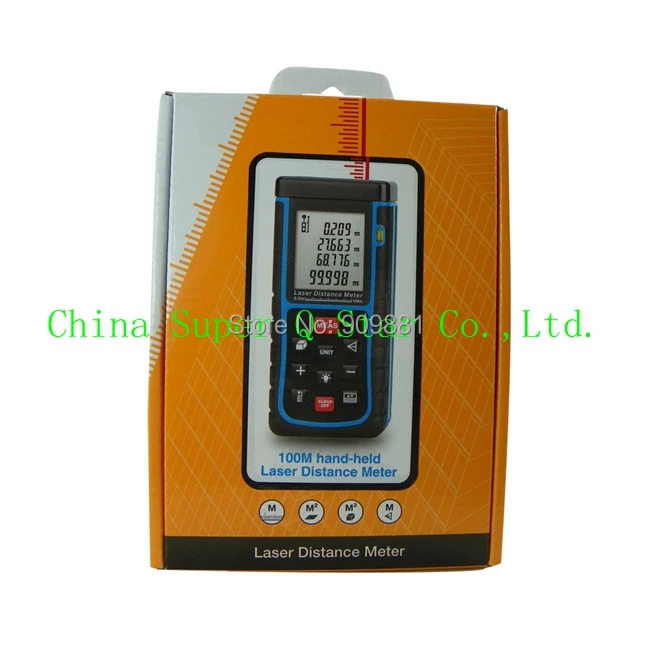 

10pcs/lot Brand New Laser Distance Meter With Bubble Level Rangefinder RZ-E100 100m 328ft Range Finder Tape With Retail Package