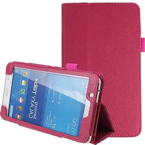 Rose Red Для samsung Galaxy Tab 4 7,0 чехол складной из искусственной кожи чехол-подставка для samsung Galaxy Tab 4 7," планшет SM-T230 чехол для SM-T231 - Цвет: Rose Red