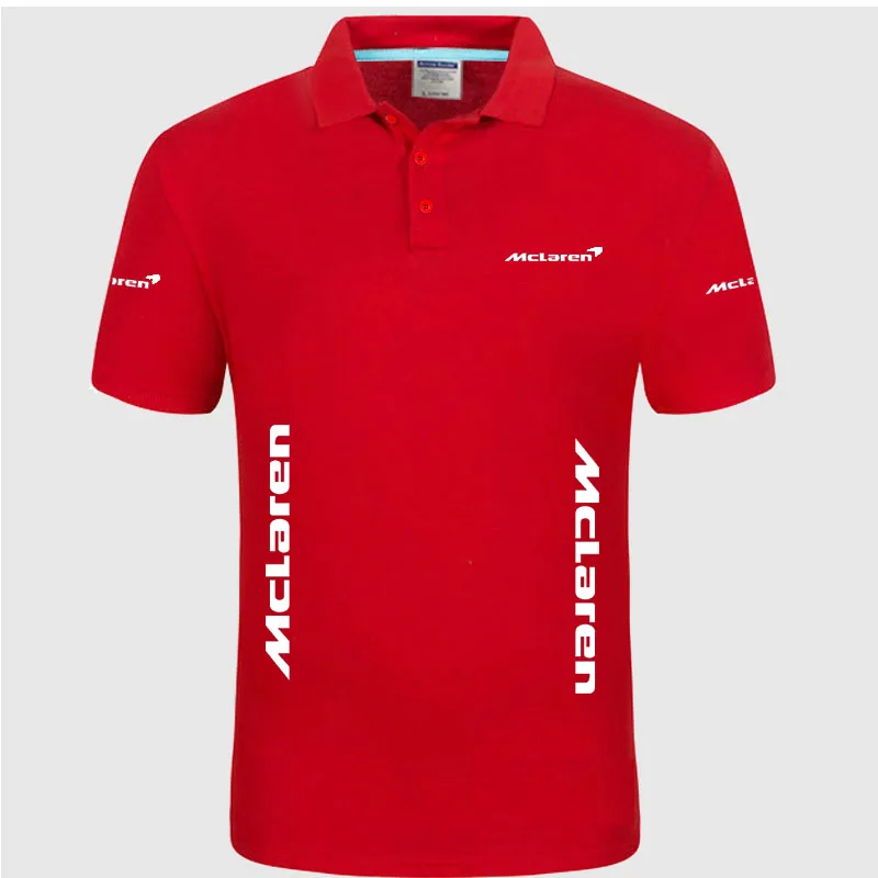 Летняя Высококачественная брендовая футболка-поло с логотипом McLaren, рубашка с короткими рукавами, модная повседневная Однотонная рубашка-поло, рубашки в стиле унисекс