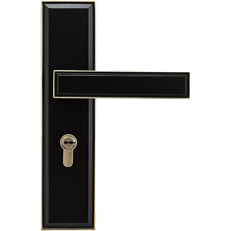  1Set Black/Bronze American Silent Brass Door Lock for Simple Interior Doors Square Door Handle Uneq - 33047609615