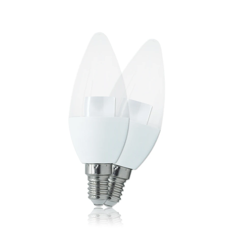 

E14 LED Filament Bulb transparent Candle lamp Indoor High Lighting chandelier desk light bulb AC85-240V LED Bulbs 5W Retro decor