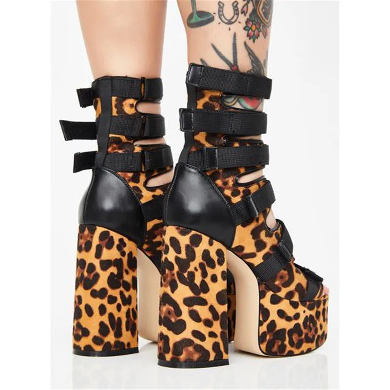

women's sandals fit for 23-26cm length feet Zebra leopard print women shoes Super high heel summer Beautiful and versatile