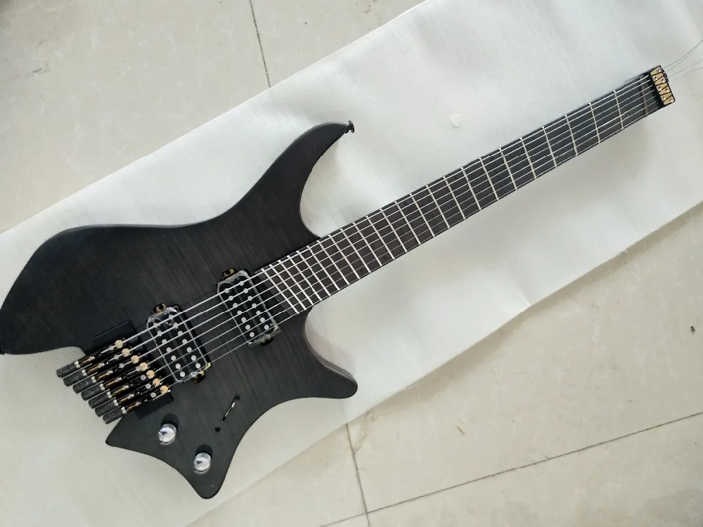 

Headless Guitar Alder Tiger-grain Maple Neck, 6-string Headless Electric Guitar Tremolo Bridge Quilt Seam Maple Top Free Deliver