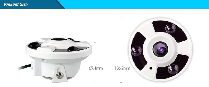 FishEye 2MP 360 Degree Panoramic AHD Camera