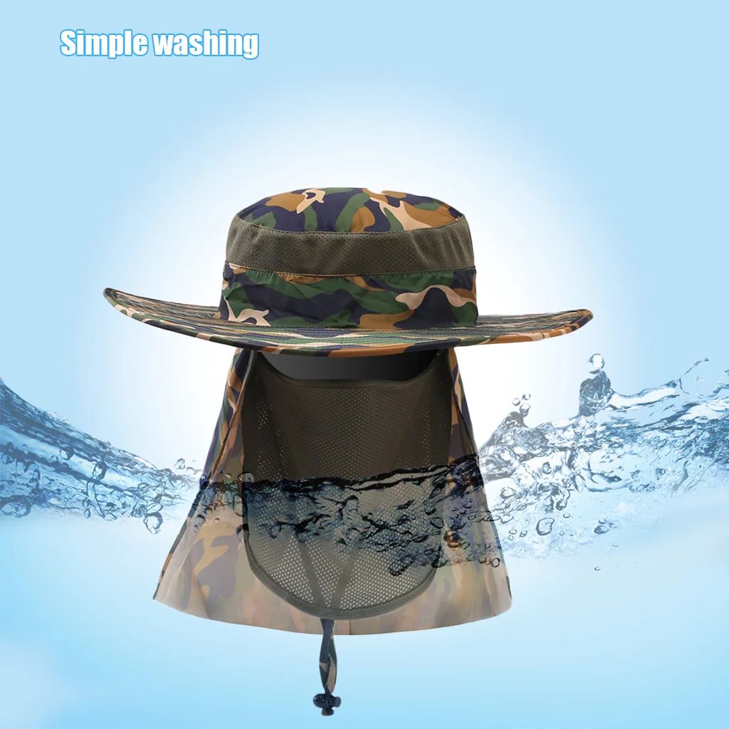 

Bucket Hat Neck Sun Protection Wide Large Brim Quick Drying Summer Sun Caps Fishing Climbing Fisherman Hat