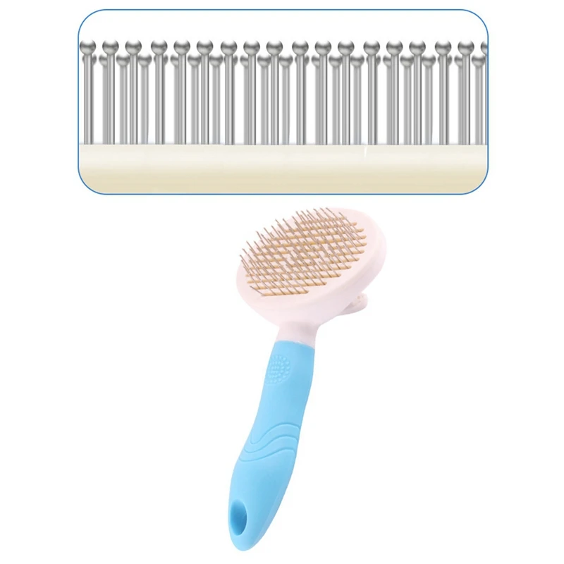 

Pet Hair Removal Comb Home Professional Grooming Tool with Comfortable Handle Removing Loose Hairs Stainless Steel Needle Brush