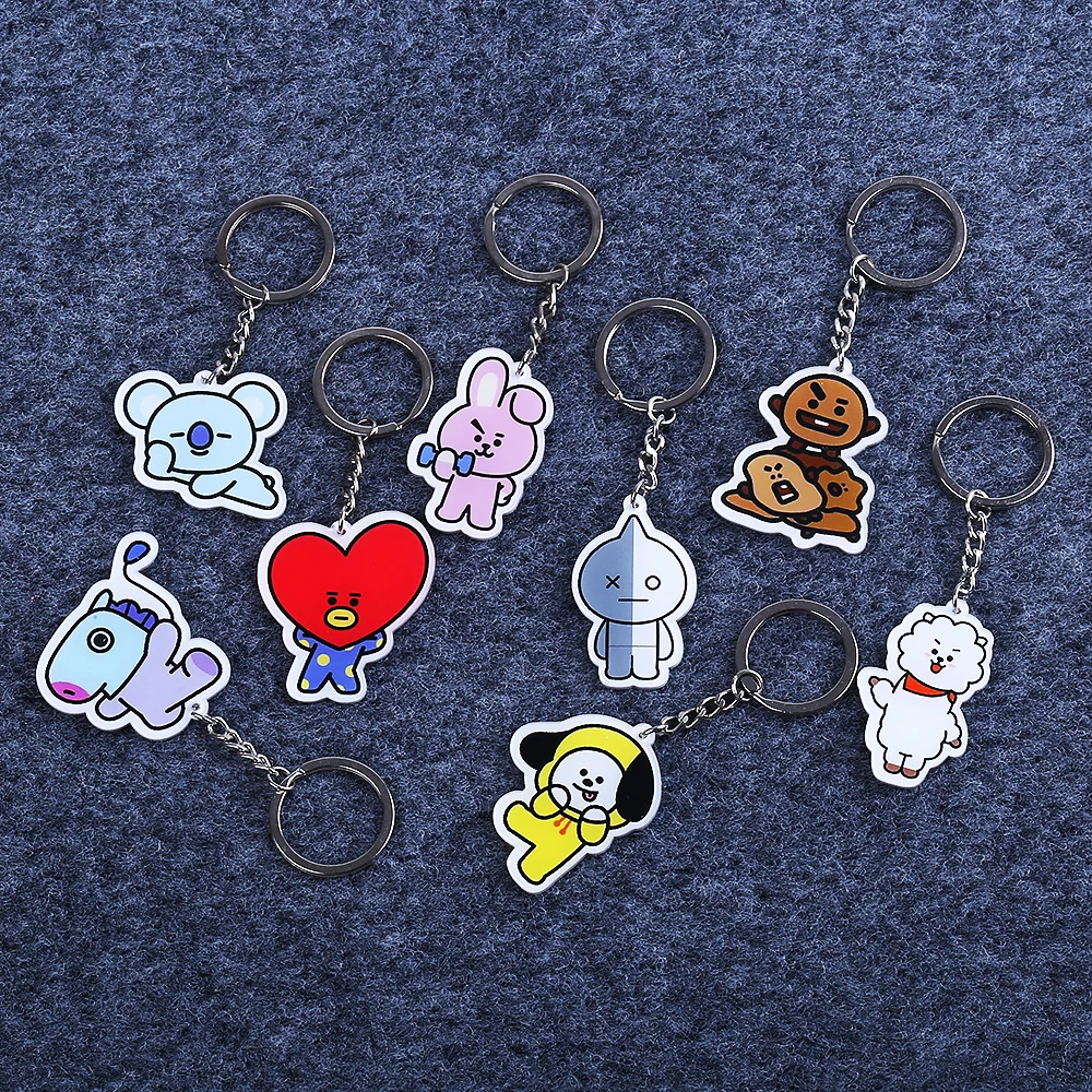 KPOP BTS Keychain BT21 Bangtan Boys keyring Love Yourself J HOPE V SUGA