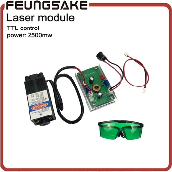 

2500mw laser module blue violet dot for laser engraving machine 450nm power adjustable focal length of laser head 12v laser 2.5w