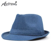 [AETRENDS] джинсовая джазовая Кепка для мужчин и женщин Панама s Дерби котелок шляпы федоры Z-6326