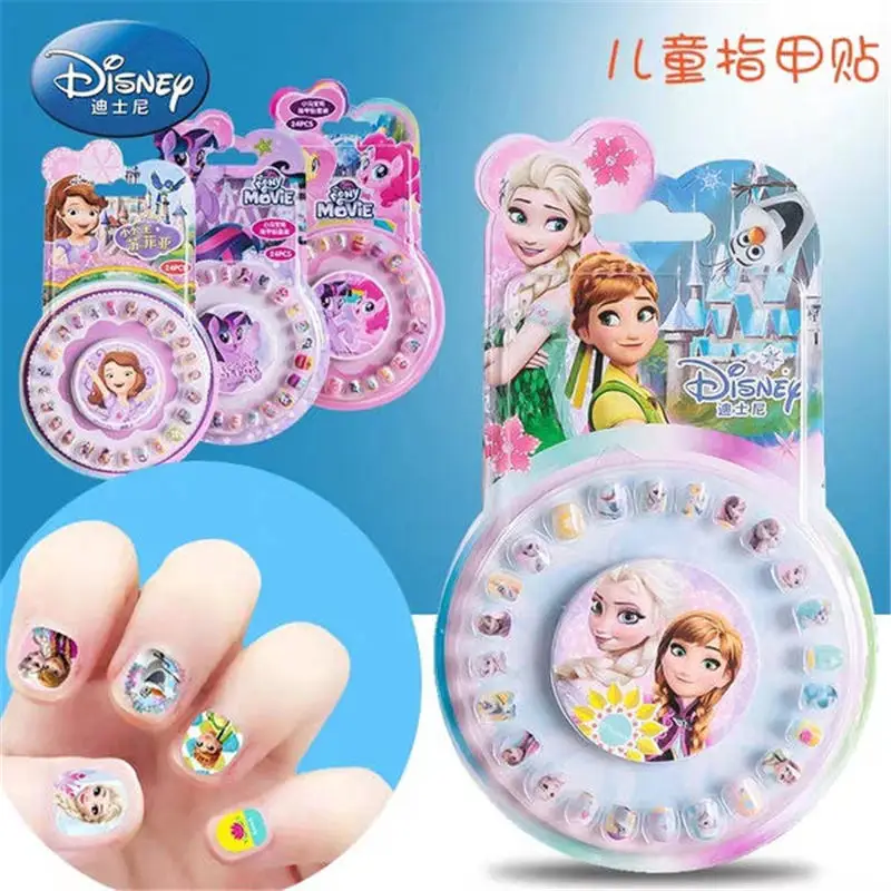

Disney children stickers toys girls cartoon princess nail stickers frozen nail patch Pony Polaroid plastic fake nails set gift