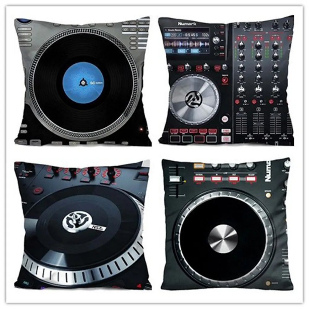 

DIY Custom NUMARK DJ MUSIC CONTROL Throw PillowCase Cushion Zippered Cover Soft Flannel Zipperer Square Throw Pillows Cover