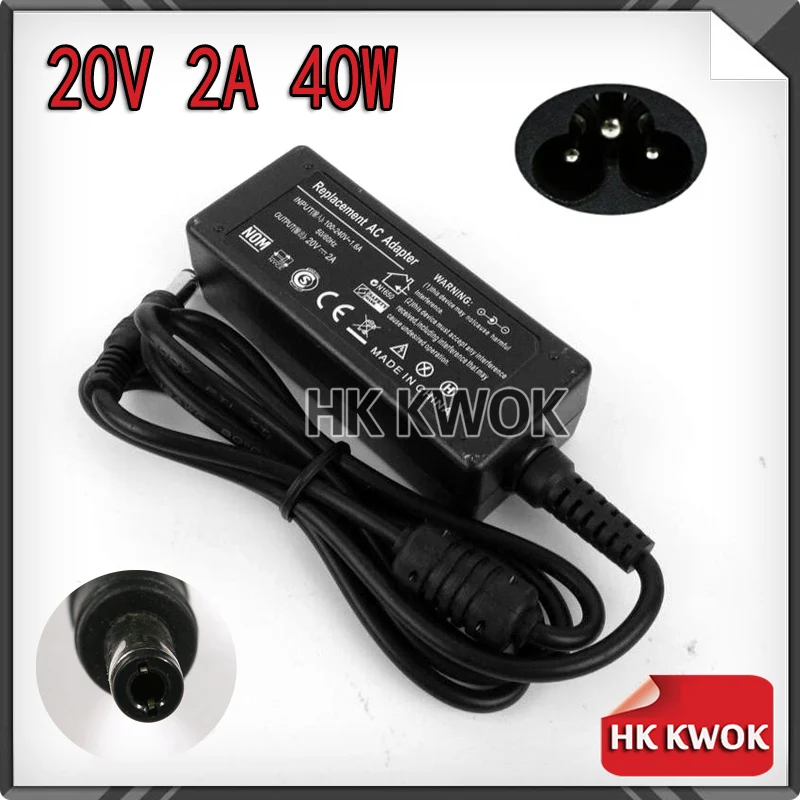 

New 20V 2A 40W AC Adapter Battery Charger Power Supply PSU For Lenovo IDEAPAD S9 S9e S10 U260 U310 PA-1400-12 Free Shipping
