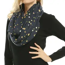 Шарф для женщин в горошек; теплые мягкие зимние теплые бронзового цвета с принтом в горошек; воротник с круглым вырезом Обёрточная бумага шарф, кашне echarpes пал