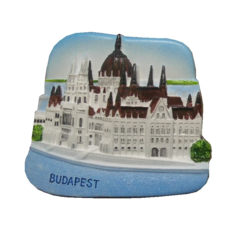 

Budapest Attractions Hand-Painted Aromatherapy Cold Porcelain 3D Fridge Magnets Travel Souvenirs Refrigerator Magnetic Sticker