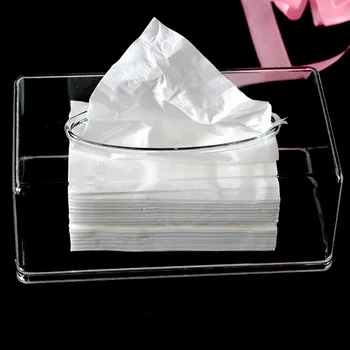 

Transparent rectangular tissue storage box Acrylic transparent plastic tray car KTV Hotel rectangular tissue storage box