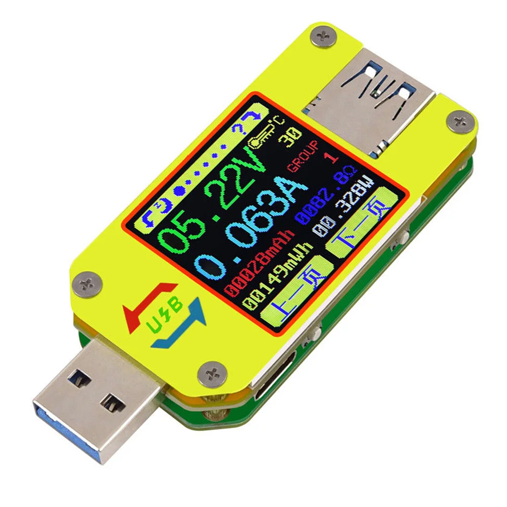 For UM34 UM34C Multifunctional Tester Voltmeter Ammeter LCD Display Voltage Meter USB 3.0 Battery Charge Cable Resistance Type-c
