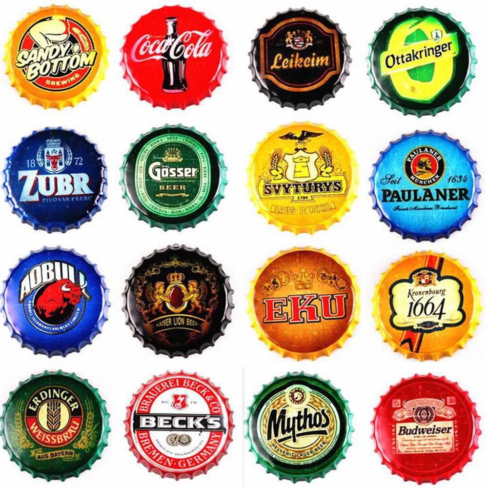 Günstig 35cm Flasche Kappe Metall Zinn Zeichen Bier Cafe Bar Dekoration Platten Retro Dekoration Wand Kunst Plaque Vintage Wohnkultur poster