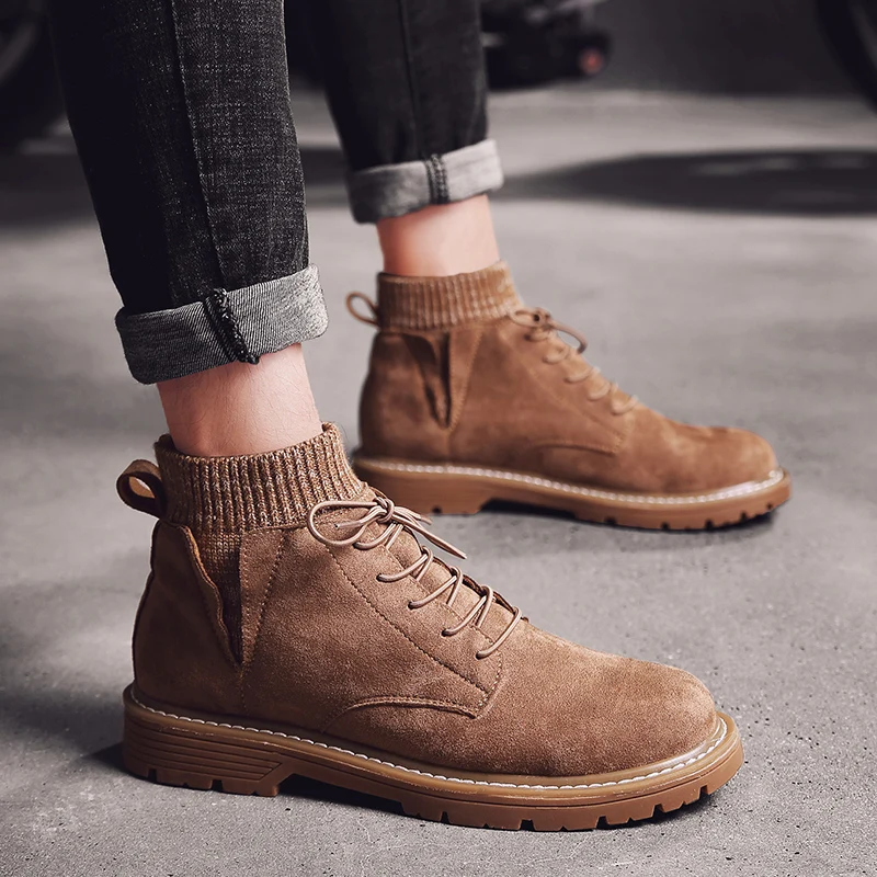 

Мужские ботинки со шнуровкой, с вельветовой подкладкой