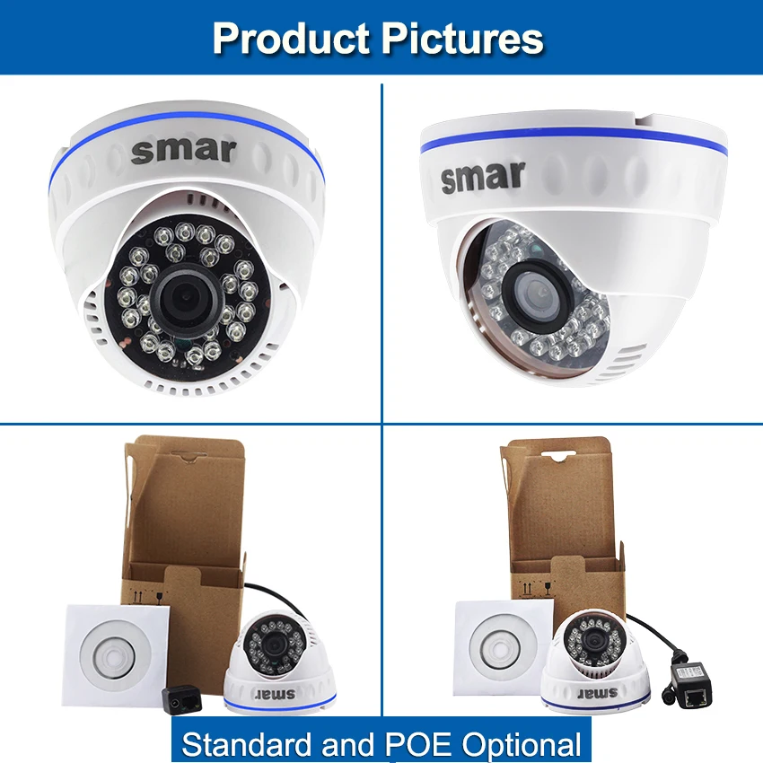  Smar H.264 Dome IP Camera 720P 960P 1080P CCTV Camera Indoor 24 hours Video Surveillance Onvif POE  - 32908489023