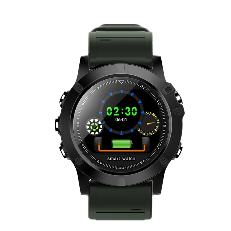 Спортивные Смарт-часы пульсометр смарт-браслеты измерения артериального давления Браслет фитнес-трекер электронный браслет для здоровья - Цвет: Military gree