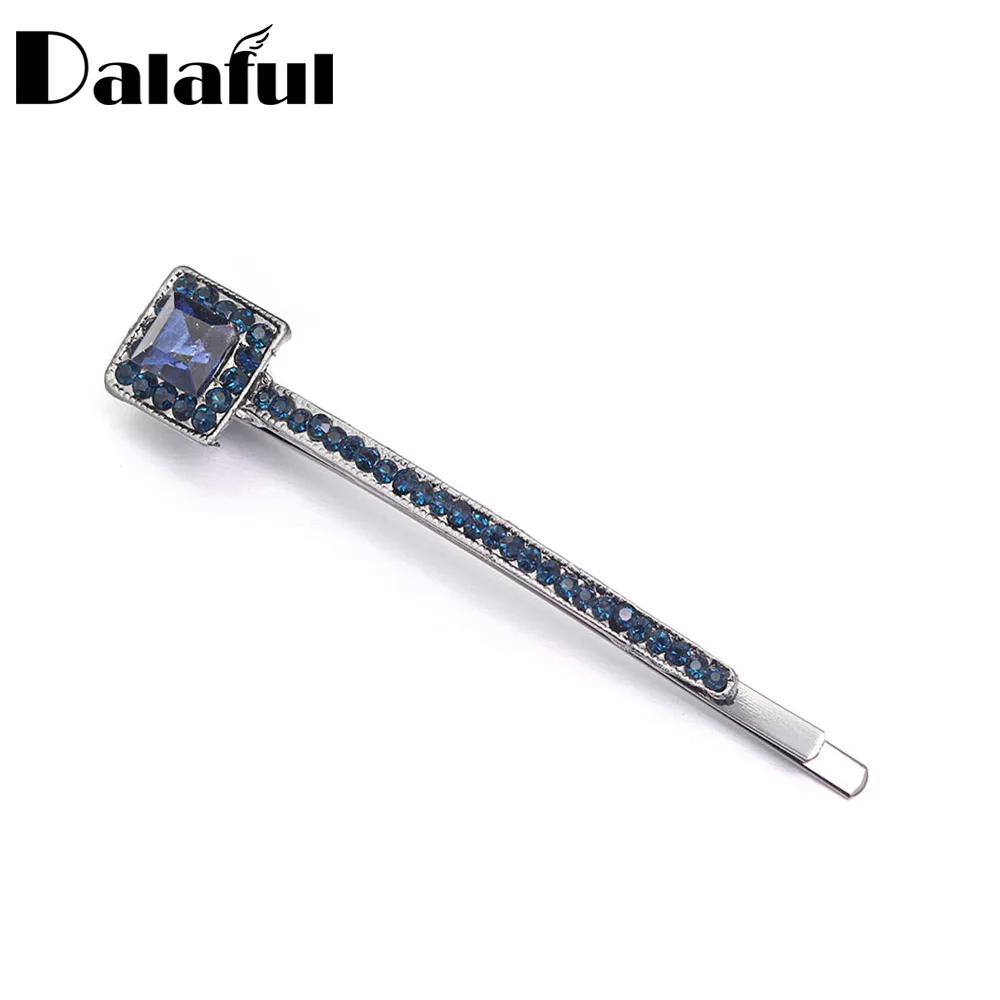 

Dalaful 1PCS Retro Square Crystal Rhinestone Hair Clips Bobby Pins For Women Girl Hairpins Barrette F160