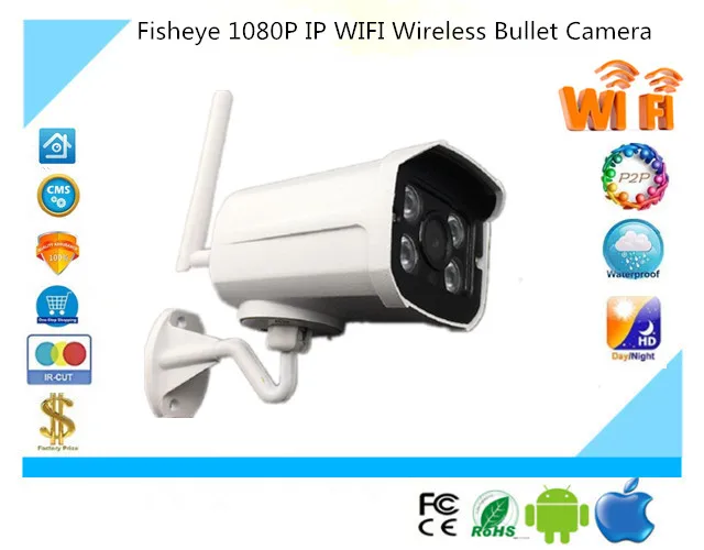 

1920*1080 XM530+SC2235 IP Wireless WIFI Bullet Camera AP WaterProof IP66 Outdoor Metal Body 4 Array Infrared LEDs IRC P2P