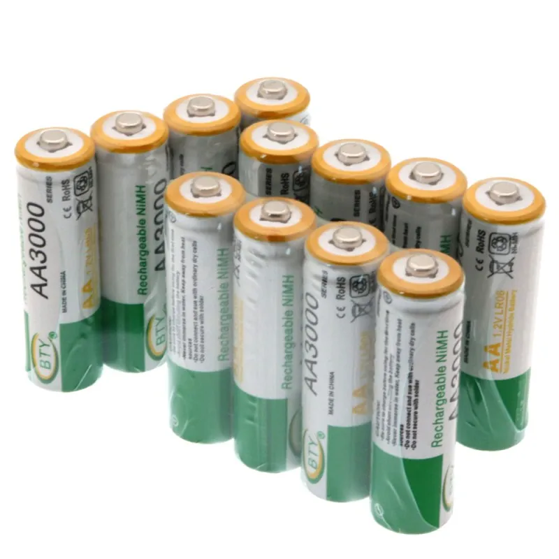 Абсолютно новые 1,2 V 3000mAh NI MH AA предварительно заряженные аккумуляторы NI-MH перезаряжаемые aa батареи для игрушек камера микрофон