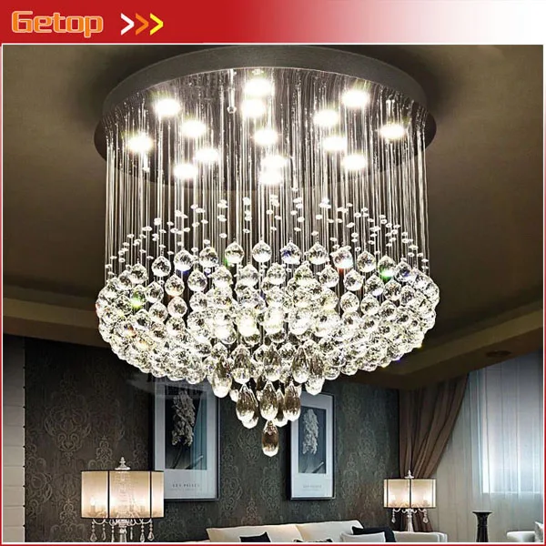 

Modern Splendid K9 Crystal Pendant Light Round Living Room LED Crystal Lamp Complex Building Large Hotel KTV Villa Project Light