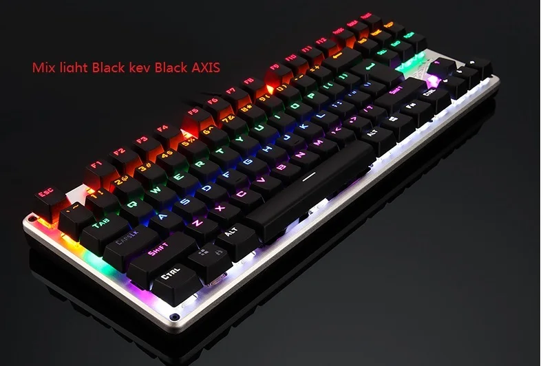 Lingbao игровая механическая клавиатура 87 ключ синий черный переключатель Радуга с